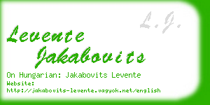 levente jakabovits business card